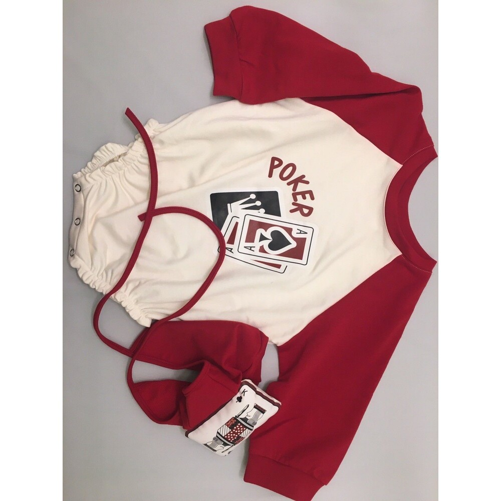Poker Themed Baby Suit and Hat Set King and Queen of Hearts Halloween Cosplay
